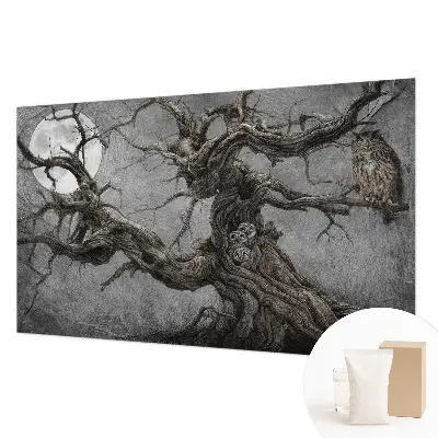 Fotobehang met een mysterieuze uil als motief