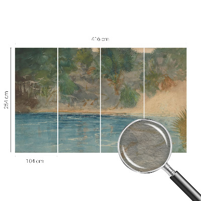 Vlies fotobehang op maat Tropische kust