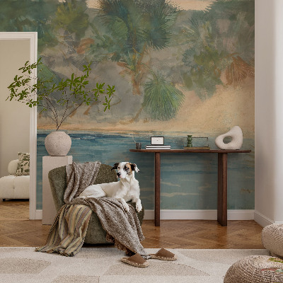 Vlies fotobehang op maat Tropische kust