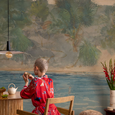 Vlies fotobehang op maat Tropische kust