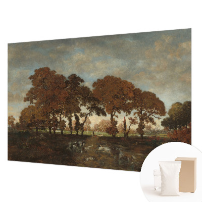 Muurbehang met idyllisch landschap