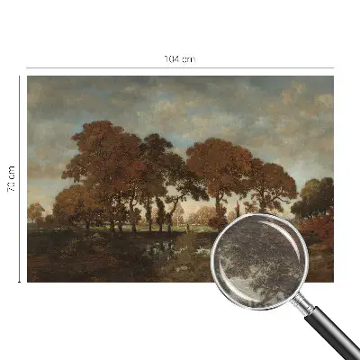 Muurbehang met idyllisch landschap