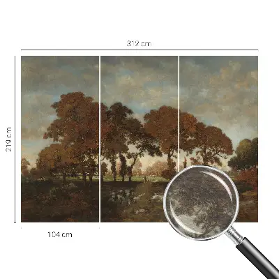 Muurbehang met idyllisch landschap