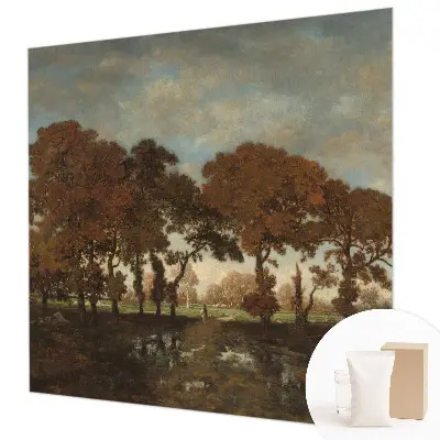 Muurbehang met idyllisch landschap