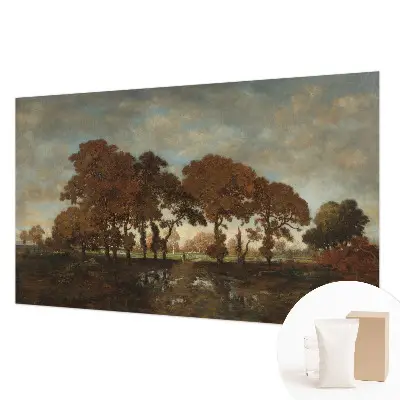 Muurbehang met idyllisch landschap