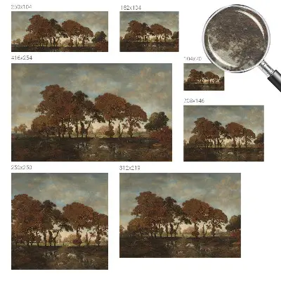 Muurbehang met idyllisch landschap