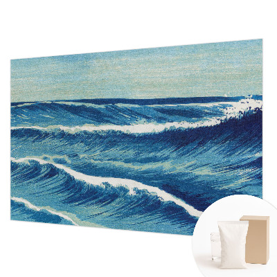 Behang met print met motief van zeegolven