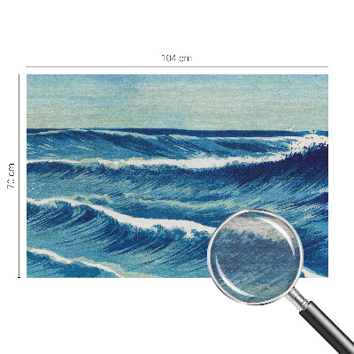 Behang met print met motief van zeegolven