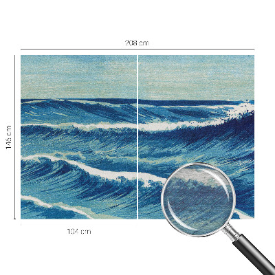 Behang met print met motief van zeegolven