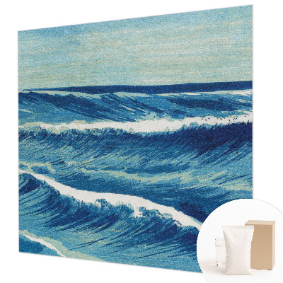 Behang met print met motief van zeegolven