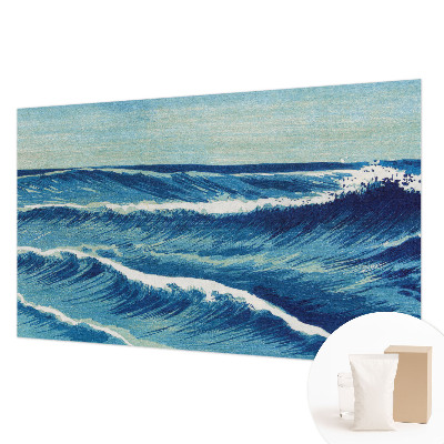 Behang met print met motief van zeegolven