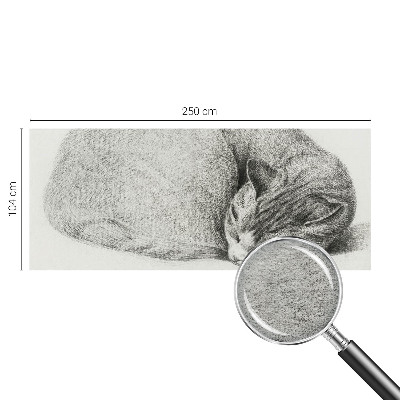 Fotobehang op maat opgerolde kat