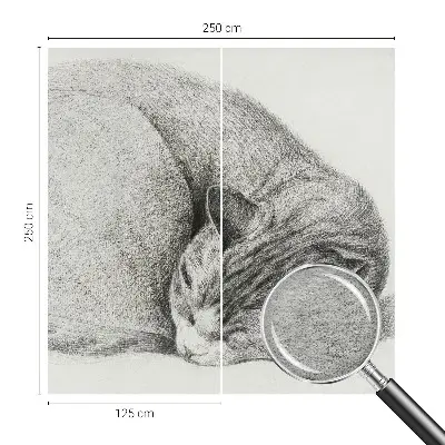 Fotobehang op maat met een opgerolde kat als motief
