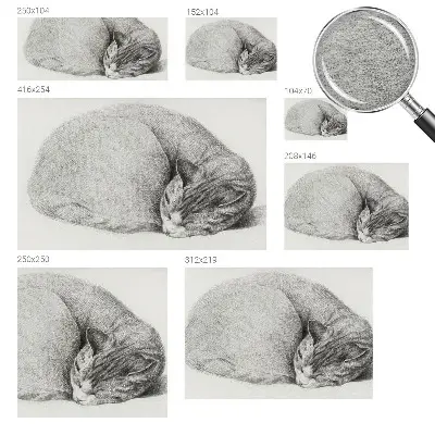 Fotobehang op maat met een opgerolde kat als motief