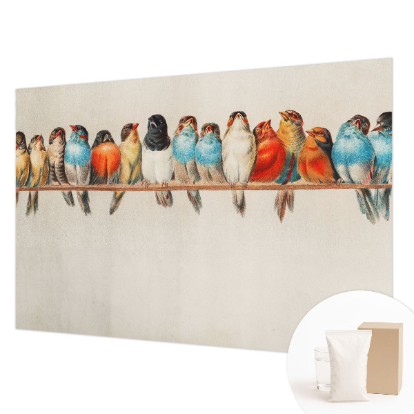 Foto behang op maat met een afbeelding van vogels op een tak