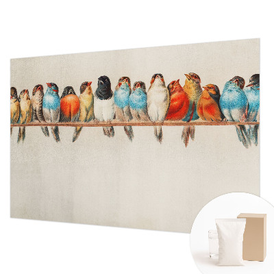 Foto behang op maat met een afbeelding van vogels op een tak