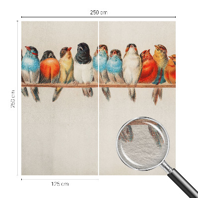 Foto behang op maat met een afbeelding van vogels op een tak