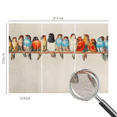 Foto behang op maat met een afbeelding van vogels op een tak