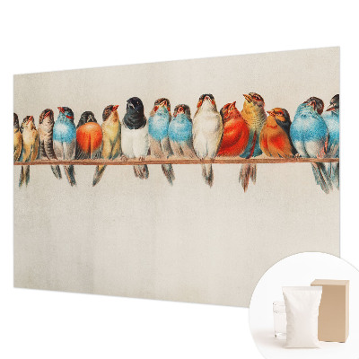 Foto behang op maat met een afbeelding van vogels op een tak