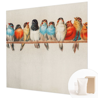 Foto behang op maat met een afbeelding van vogels op een tak