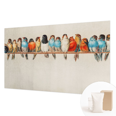 Foto behang op maat met een afbeelding van vogels op een tak