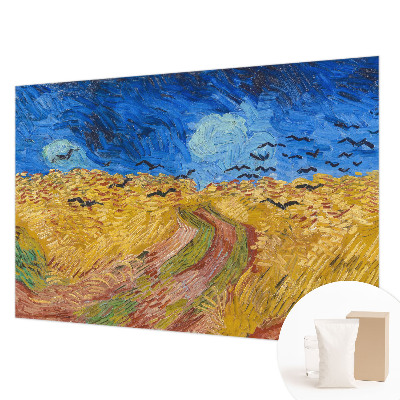 Fotobehang woonkamer met een veldlandschap als motief