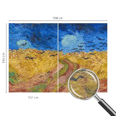 Fotobehang woonkamer met een veldlandschap als motief