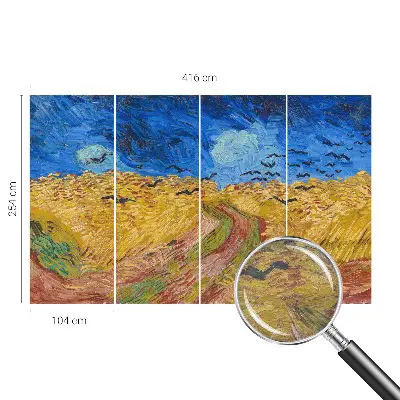 Fotobehang woonkamer met een veldlandschap als motief