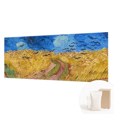 Fotobehang woonkamer met een veldlandschap als motief