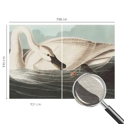 Fotobehang slaapkamer met een rustige natuurrijke print die een harmonieuze sfeer creëert