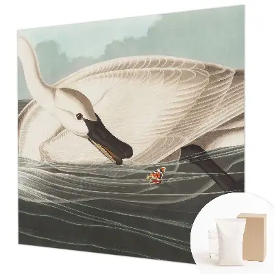 Fotobehang slaapkamer met een rustige natuurrijke print die een harmonieuze sfeer creëert