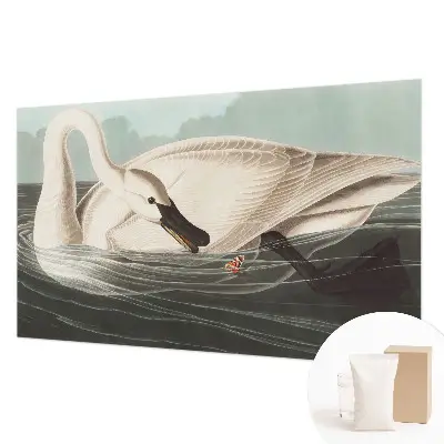 Fotobehang slaapkamer met een rustige natuurrijke print die een harmonieuze sfeer creëert