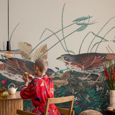 Fotobehang voor slaapkamer met een rustgevende natuurrijke print