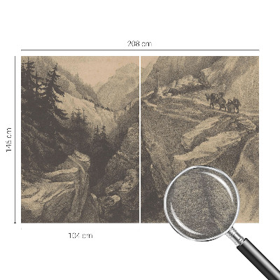 Luxe fotobehang met een schilderachtig berglandschap