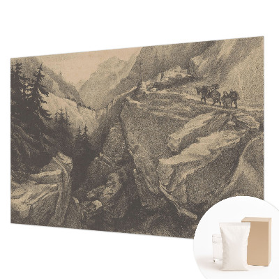 Luxe fotobehang met een schilderachtig berglandschap