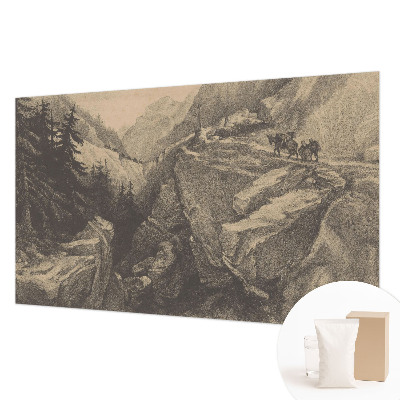 Luxe fotobehang met een schilderachtig berglandschap