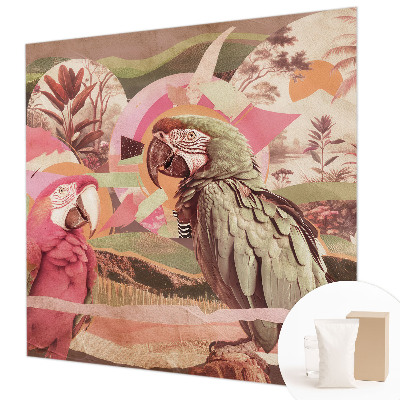 Sfeervol fotobehang met tropische vogels