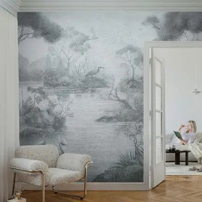 Uniek fotobehang met een natuur­landschap als motief