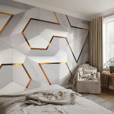 Kwalitatief fotobehang met modern geometrisch patroon