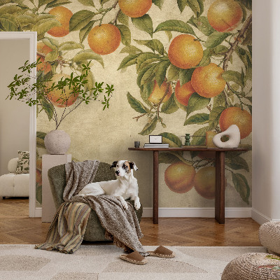 Vliesbehang fotobehang met een patroon van fruittakken