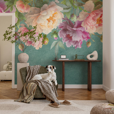 Foto behang op maat met een bloemige en elegante print