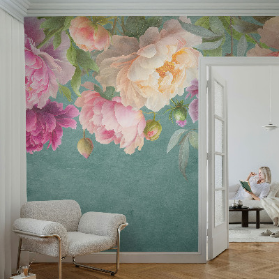 Foto behang op maat met een bloemige en elegante print