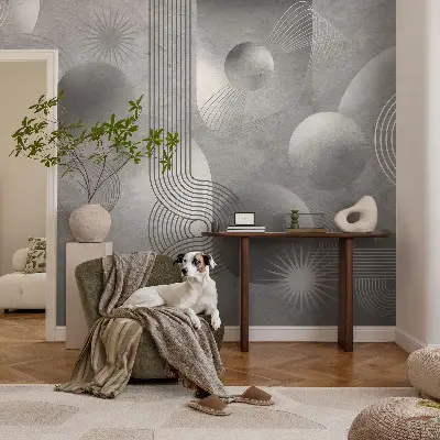 Fotobehang op maat met een abstracte, elegante print