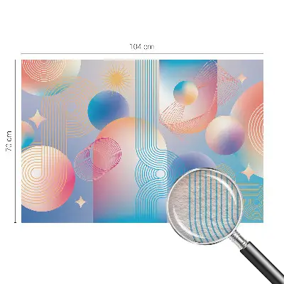 Fotobehang woonkamer met een kleurrijke abstracte print