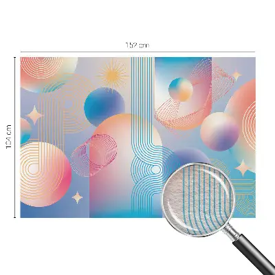 Fotobehang woonkamer met een kleurrijke abstracte print