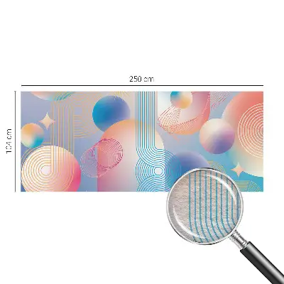 Fotobehang woonkamer met een kleurrijke abstracte print
