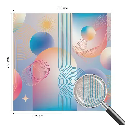 Fotobehang woonkamer met een kleurrijke abstracte print
