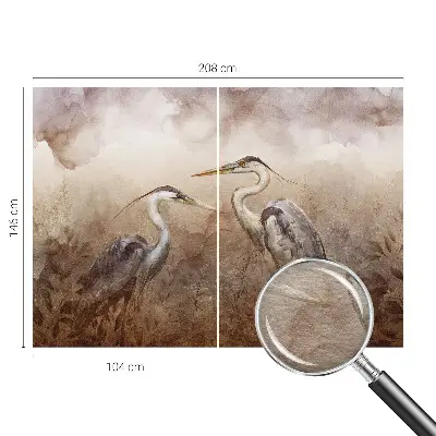 Naadloos fotobehang met een elegant vogelmotief