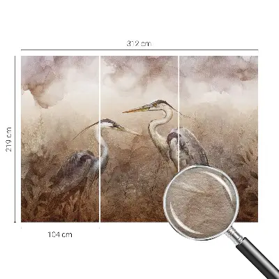 Naadloos fotobehang met een elegant vogelmotief