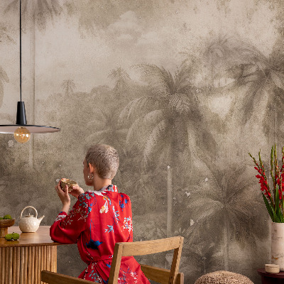 Fotobehang voor slaapkamer met een exotisch landschap als print